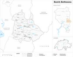 Karte Bezirk Bellinzona 2010
